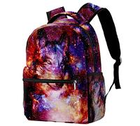 Lsjuee Magic Wolf Prints Zaino a cartella per studenti della scuola primaria per ragazze e ragazzi Preppy Schoolbag