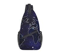Lsjuee Mappa del mondo Borsa da petto diagonale casual unisex, borsa a tracolla multiuso da viaggio, zaino da escursionismo