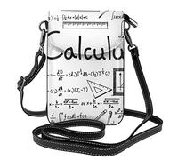 Lsjuee Math Geometry Geek Calculus Borsa per cellulare:>> Portafoglio piccolo in pelle a tracolla Borsa da donna con tracolla con slot per carte di credito 7,6x2,9 pollici