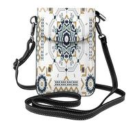 Lsjuee Motivi africani zingari occidentali Borsa a tracolla per cellulare a tracolla in pelle PU da donna etnica Borsa a portafoglio carina