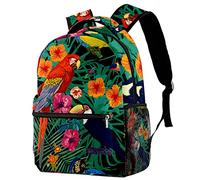 Lsjuee Pappagallo Su Ramo Di Un Albero Zaino | Zaino, borse per libri, idea regalo di compleanno