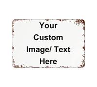 Lsjuee Personalità Targa in metallo Personalizza il tuo testo Foto Poster in metallo Art Wal Decor Targa in metallo per Business Street Family Coffee Outdoor 12 x 16 pollici