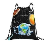 Lsjuee Pianeti Stelle E Via Lattea Borsa Unisex Semplice Per Il Tempo Libero Con Coulisse, Borse Da Palestra Con Coulisse, Borse Portaoggetti Per Zaino Portatile All'aperto
