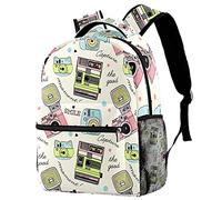 Lsjuee Simpatico zaino per fotocamera Doodle, elegante borsa per computer portatile, borsa per laptop, zainetto casual per notebook da 14 pollici