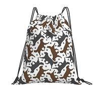 Lsjuee T Flat Coated Retriever Paw Borsa con coulisse per il tempo libero unisex semplice, borse con coulisse da palestra, borse portaoggetti per zaino portatile da esterno