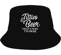 Lsjuee Titties And Beer Ecco perché Sono Qui Cappellino da Pescatore Uomo Donna Cappello da Sole per Il Tempo Libero all'aperto