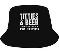 Lsjuee Titties & Beer Ecco perché Sono Qui Cappellino da Pescatore Uomo Donna Cappello da Sole per Il Tempo Libero all'aperto