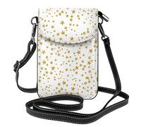 Lsjuee Un sacco di borsa a tracolla per cellulare a tracolla in oro con stella Borsa a tracolla per donna in PU Piccola borsa a tracolla per portafoglio a tracolla