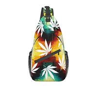 Lsjuee Weed Leaf Borse a tracolla Donna Uomo Borsa a tracolla regolabile Borsa a tracolla per zaino da viaggio in bicicletta Escursionismo sportivo