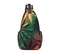 Lsjuee Weed Leaf Borse a tracolla Donna Uomo Borsa a tracolla regolabile Borsa a tracolla per zaino da viaggio in bicicletta Escursionismo sportivo