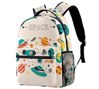 Lsjuee Zaini per la scuola, spazio esterno Rocket Planets Robot Pattern Zaini per ragazze/ragazzi Borse leggere, zaini per studenti