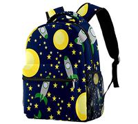 Lsjuee Zaini per la scuola, Universo Spazio Pianeta Astronave Modello a stella Zaini per ragazze/ragazzi