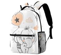 Lsjuee Zaino a cartella per studenti della scuola elementare con stampe di elefanti per ragazze e ragazzi