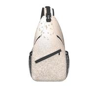 Lsjuee Zaino a tracolla con tracolla a coriandoli con scintillii metallici Ombre glitter dorati per donna Uomo sul petto, SB-122