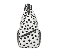 Lsjuee Zaino a tracolla con tracolla dalmata bianco nero con stampa animalier per donna Uomo Zaino da viaggio per escursionismo Borsa a tracolla sul petto