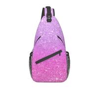 Lsjuee Zaino a tracolla con tracolla Ombre viola rosa Girly Chic Glitter per donna Uomo Borsa a tracolla da viaggio per escursionismo da viaggio, SB-122