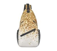 Lsjuee Zaino a tracolla Glam glitter oro scintillante per donna Uomo Borsa a tracolla sul petto per escursionismo da viaggio