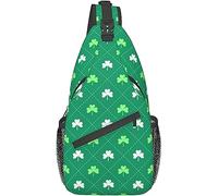 Lsjuee Zaino a tracolla per il giorno di San Patrizio, zaino da viaggio per escursionismo Borsa a tracolla a tracolla Lucky Shamrocks