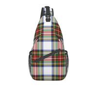 Lsjuee Zaino a tracolla scozzese scozzese con abito reale Stewart per donna Uomo Zaino da viaggio per escursionismo Borsa a tracolla sul petto, SB-122