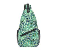 Lsjuee Zaino a tracolla Uomo Donna, Borsa a tracolla a tracolla Art Déco in pavone Zaino da trekking Borsa a tracolla
