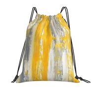 Lsjuee Zaino con coulisse Arte moderna Opere d'arte Arancione Grigio String Borsa da palestra Pull Cinch Sackpack per uomo Donna Sport Yoga Viaggi Nuoto