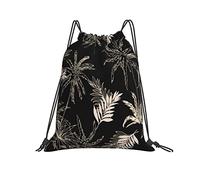 Lsjuee Zaino con coulisse Beach Palm Tree Coconut Leaf String Borsa da palestra Pull Cinch Sackpack per uomo Donna Sport Yoga Viaggi Nuoto Escursionismo