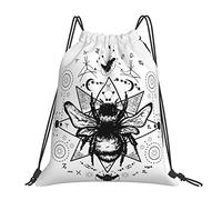 Lsjuee Zaino con coulisse Bee Tarot Magic Mystery String Borsa da palestra Pull Cinch Sackpack per uomo Donna Sport Yoga Viaggi Nuoto
