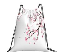 Lsjuee Zaino con coulisse Blossom Cherry Flower Pink Ethnic String Borsa da palestra Pull Cinch Sackpack per uomo Donna Sport Yoga Viaggi Nuoto