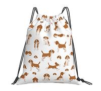 Lsjuee Zaino con coulisse Cute Puppy Beagle Dog String Borsa da palestra Pull Cinch Sackpack per uomo Donna Sport Yoga Viaggi Nuoto