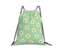 Lsjuee Zaino con coulisse Daisy Little Flower Green String Gym Bag Pull Cinch Sackpack per uomo Donna Sport Yoga Viaggi Nuoto Escursionismo