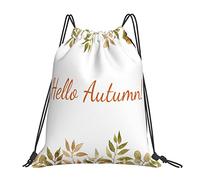 Lsjuee Zaino con coulisse Foglia d'autunno Botanico Autunno String Borsa da palestra Pull Cinch Sackpack per uomo Donna Sport Yoga Viaggi Nuoto