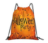 Lsjuee Zaino con coulisse Halloween Spider Web Forest String Borsa da palestra Pull Cinch Sackpack per uomo Donna Sport Yoga Viaggi Nuoto