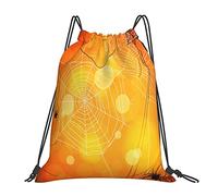 Lsjuee Zaino con coulisse Halloween Spider Web String Borsa da palestra Pull Cinch Sackpack per uomo Donna Sport Yoga Viaggi Nuoto