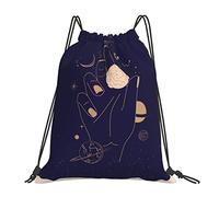 Lsjuee Zaino con coulisse Magic Boho Tarot Planet Space String Borsa da palestra Pull Cinch Sackpack per uomo Donna Sport Yoga Viaggi Nuoto