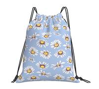 Lsjuee Zaino con coulisse Margherita Camomilla Fiore String Borsa da palestra Pull Cinch Sackpack per uomo Donna Sport Yoga Viaggi Nuoto