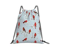 Lsjuee Zaino con coulisse Modello di Cardinal Bird Red Retro String Gym Bag Pull Cinch Sackpack per uomo Donna Sport Yoga Viaggi Nuoto Escursionismo