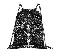 Lsjuee Zaino con coulisse Mystery Boho Magic Moon String Borsa da palestra Pull Cinch Sackpack per uomo Donna Sport Yoga Viaggi Nuoto
