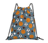 Lsjuee Zaino con coulisse Palla Basket Calcio Baseball Sport String Borsa da palestra Pull Cinch Sackpack per uomo Donna Sport Yoga Viaggi Nuoto