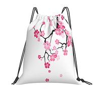 Lsjuee Zaino con coulisse Pink Blossom Cherry Flower String Borsa da palestra Pull Cinch Sackpack per uomo Donna Sport Yoga Viaggi Nuoto
