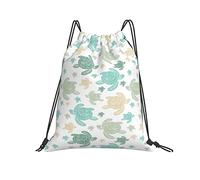 Lsjuee Zaino con coulisse Sea Turtle Green Pastel Summer String Gym Bag Pull Cinch Sackpack per uomo Donna Sport Yoga Viaggi Nuoto Escursionismo