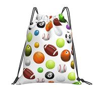 Lsjuee Zaino con coulisse Sport Palla Pallacanestro Corda Borsa da palestra Pull Cinch Sackpack per uomo Donna Sport Yoga Viaggi Nuoto