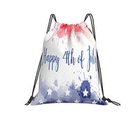 Lsjuee Zaino con coulisse Star Independence Day Splash String Gym Bag Pull Cinch Sackpack per uomo Donna Sport Yoga Viaggi Nuoto Escursionismo
