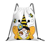 Lsjuee Zaino con coulisse Summer Bee Gnomes Farmhouse String Gym Bag Pull Cinch Sackpack per uomo Donna Sport Yoga Viaggi Nuoto