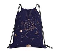 Lsjuee Zaino con coulisse Tarocchi Boho Mystic Moon Sun Galaxy String Borsa da palestra Pull Cinch Sackpack per uomo Donna Sport Yoga Viaggi Nuoto