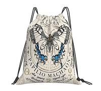 Lsjuee Zaino con coulisse Tarocchi Magic Butterfly Witch String Borsa da palestra Pull Cinch Sackpack per uomo Donna Sport Yoga Viaggi Nuoto
