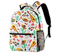 Lsjuee Zaino con simbolo della cultura della chitarra messicana, elegante borsa per computer con zaino per laptop, borsa per laptop Zaino casual adatto per notebook da 14 pollici