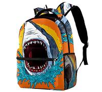 Lsjuee Zaino Creative Shark Attack, Elegante borsa per computer con zaino per laptop, laptop da 14 pollici