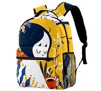 Lsjuee Zaino Girl in the flower per ragazzi e ragazze con spallacci regolabili, maniglia per il trasporto e doppie maniche per bottiglie