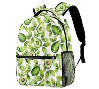 Lsjuee Zaino per la scuola Modello senza cuciture di Avocado Borsa per la scuola Simpatici zainetti Zaino in tessuto intrecciato Borsa per libri per laptop Antifurto Casual per ragazze ragazzi