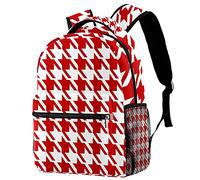 Lsjuee Zaino per laptop da lavoro Zaino per sport all'aria aperta Borsa a tracolla da scuola con motivo natalizio lavorato a maglia rosso carino per ragazzo e ragazza